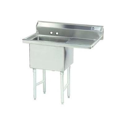 Advance Tabco® FC-1-1818-24R-X NSF Fabricated 1 Compart. Sink, 24H Right Drainboard