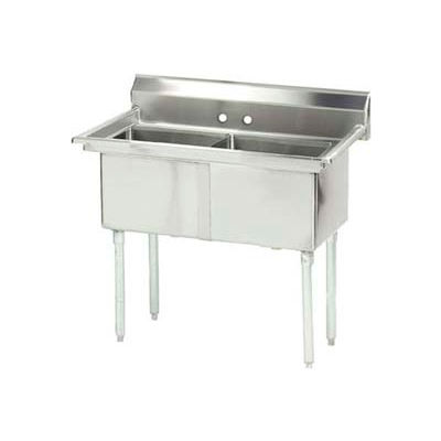 Advance Tabco® FC-2-1818-X NSF Fabricated 2 Compartment, 24L x 24W Bowl, 8-1/2H Splash,16 Ga.