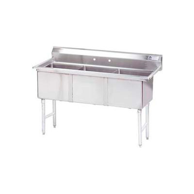 Advance Tabco® FC-3-1515-X NSF Fabricated 3 Compart. Sink, 16L x 20W Bowl, 8-1/2H Splash