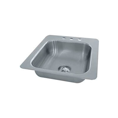 Advance Tabco® Smart Series Drop In Sink, One Compartment 14L x 10W x 10D Bowl, 18 Gauge
