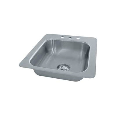 Advance Tabco® Smart Series Drop In Sink, One Compartment 16L x 14W x 10D Bowl, 18 Gauge