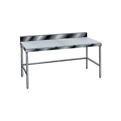 Advance Tabco TSPS-3010 Work Table Poly-Vance Top - 6" Backsplash Stainless Steel Frame 120"W x 30"D