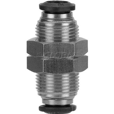 AIGNEP Bulkhead Union 50050N-6, 6mm Tube x 6mm Thread - Pkg Qty 5