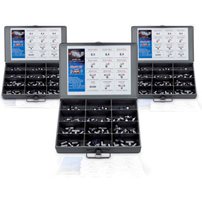 AIGNEP 6MM Tube Fitting Kit, 50861N-6, 60 Assorted Fittings, Durham Slide Drawer