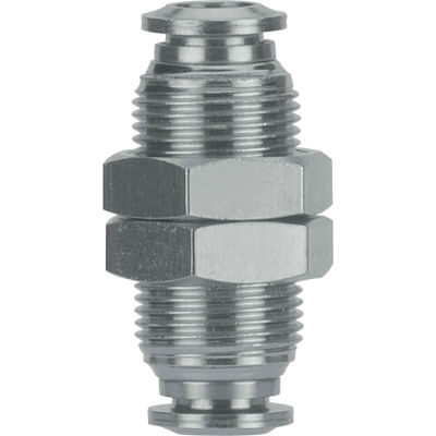 AIGNEP Bulkhead Union, 60050-12, 12mm Tube, Stainless Steel