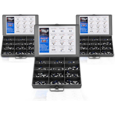 AIGNEP Mixed Tube Fitting Kit, 87861-90, 78 Assorted 1/4", 3/8" & 1/2" Fittings, Drawer