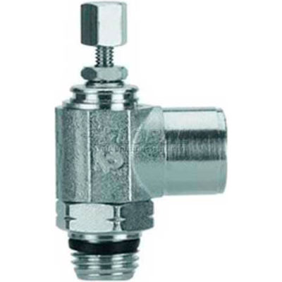 AIGNEP Female Needle Valve 88977-02-02, Knob Adj, 1/8" NPTF x 1/8" Swift-Fit Universal - Pkg Qty 2