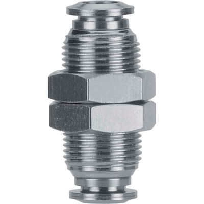AIGNEP Bulkhead Union, 89050-53, 5/32" Tube, Metallic Collet - Pkg Qty 10