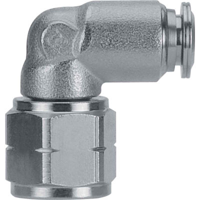AIGNEP Female Elbow, 89105-06-04, 3/8" Tube x1 /4" NPTF Female, Metallic Release Collet - Pkg Qty 10