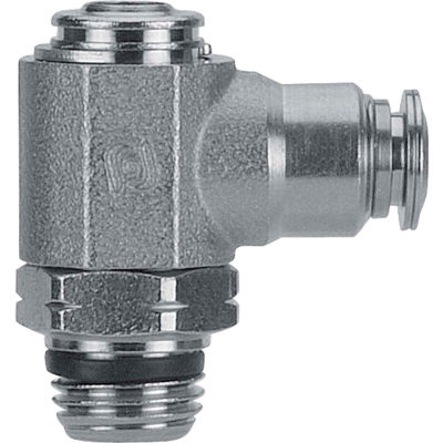 AIGNEP Needle Valve, 89973-04-02, Screw Adj., 1/4" Tube x 1/8" Swift-Fit, Metallic Collet