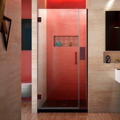 Dreamline SHDR-243407210-06 Unidoor Plus Hinged Shower Door, Bronze, 34 to 34-1/2" x 72"