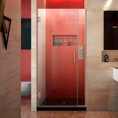 Dreamline SHDR-243457210-04 Unidoor Plus Hinged Shower Door, Brushed Nickel, 34-1/2 to 35" x 72"