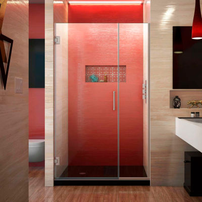 Dreamline SHDR-244157210-04 Unidoor Plus Hinged Shower Door, Brushed Nickel, 41-1/2 to 42" x 72"