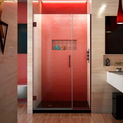 Dreamline SHDR-244457210-06 Unidoor Plus Hinged Shower Door, Bronze, 44-1/2 to 45" x 72"