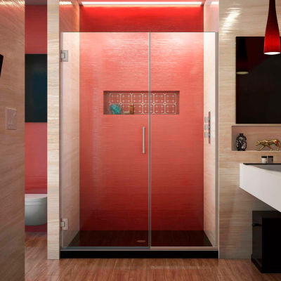Dreamline SHDR-245207210-04 Unidoor Plus Hinged Shower Door, Brushed Nickel, 52 to 52-1/2" x 72"