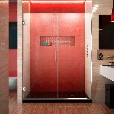 Dreamline SHDR-245757210-01 Unidoor Plus Hinged Shower Door, Chrome, 57-1/2 to 58" x 72"
