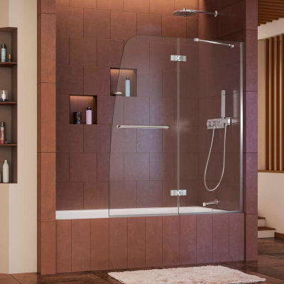 DreamLine SHDR-3448580-01 Aqua Ultra 48" Frameless Hinged Tub Door Chrome Finish