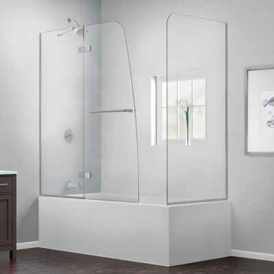 Dreamline SHDR-3448580-RT-04 Aqua Ultra Hinged Tub Door, Brushed Nickel, 57 to 60" x 30" x 58"