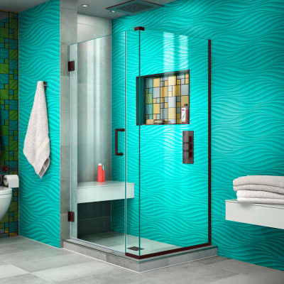 Dreamline SHEN-24325340-06 Unidoor Plus Hinged Shower Enclosure, Bronze, 32-1/2" x 34-3/8" x 72"