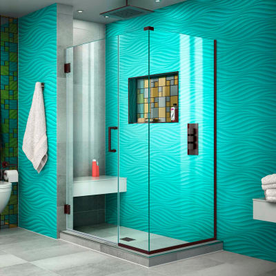 Dreamline SHEN-24385340-06 Unidoor Plus Hinged Shower Enclosure, Bronze, 38-1/2" x 34-3/8" x 72"
