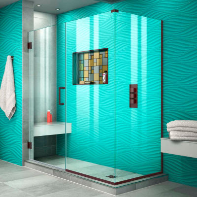 Dreamline SHEN-24605300-06 Unidoor Plus Hinged Shower Enclosure, Bronze, 60-1/2" x 30-3/8" x 72"