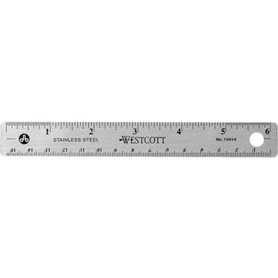 6" Stainless Steel Ruler - Pkg Qty 12