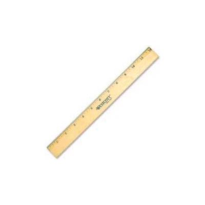 Westcott® Metal Edge Office Ruler, 12" Long, Wood, Natural