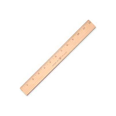 Westcott® Wood Ruler with Metal Edge, 12" Long, 1 Each