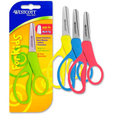 Westcott® Kids Scissors, 5"L Straight, Blunt Tip, Assorted