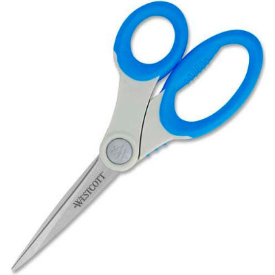 Westcott® Soft Handle Scissors with Microban® Protection, 8"L Straight, Blue