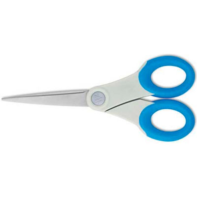 Westcott® Soft Handle Scissors with Microban® Protection, 7"L Pointed, Blue/Gray