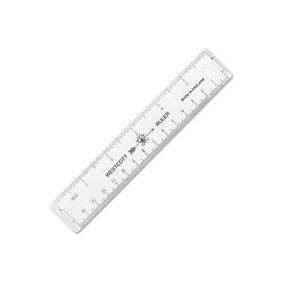 Westcott® English and Metric Shatterproof Ruler, 6" Long, Clear