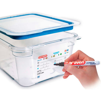 Araven 00393 - Markers For Foodservice Containers, 1/32" Point, Washable, Non-Toxic Ink, Black - Pkg Qty 48