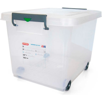 Araven 01183 - Food Storage Container W/Lid, HDPE, 63.4 Qt., Stackable, White - Pkg Qty 4