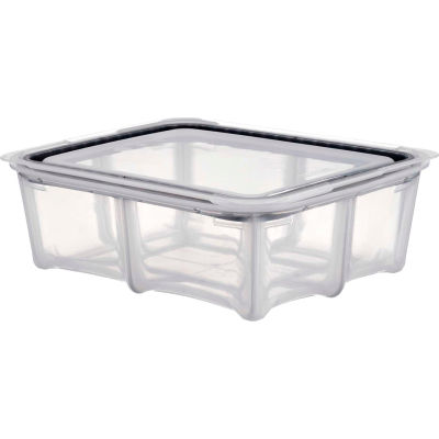 Araven 01804 - Food Storage Container W/Lid, Silicone, 6.3 Qt., 1/2 Size, Translucent - Pkg Qty 4