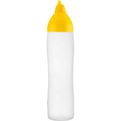 Araven 02555 - Sauce Dispenser, Non-Drip, LDPE, 0.5 Qt., Translucent & Red - Pkg Qty 16
