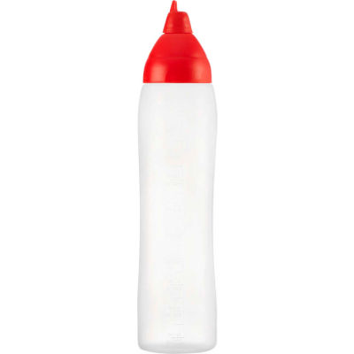 Araven 02557 - Sauce Dispenser, Non-Drip, LDPE, 1.05 Qt., Translucent & Red - Pkg Qty 16