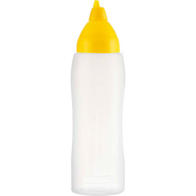 Araven 05556 - Sauce Dispenser, Non-Drip, LDPE, 0.7 Qt., Translucent & Yellow - Pkg Qty 16