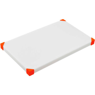 Araven 22858 - Cutting Board, Non-Slip, HDPE, 23-3/4"W x 15-7/8"D x 7/8"H, White & Red - Pkg Qty 4