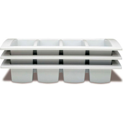 Araven 41128 - Cutlery Tray, Polypropylene, 4 Compartments, 1/1 Size, White - Pkg Qty 10