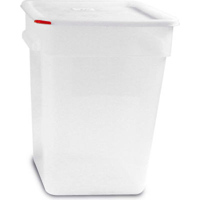 Araven 91866 - Food Storage Container W/Lid, Polycarbonate, 23.2 Qt., Colorclip®, Transparent - Pkg Qty 6