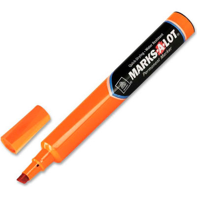 Marks-A-Lot Large Chisel Tip Permanent Marker, Orange Ink