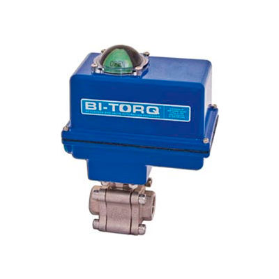 BI-TORQ 1/2" 3-Pc SS NPT Fire Safe Ball Valve W/NEMA 4 115VAC/4-20mA Positioner