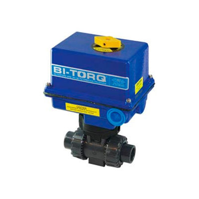 BI-TORQ 3/4" 3-Way CPVC Ball Valve W/ NEMA 4 115VAC