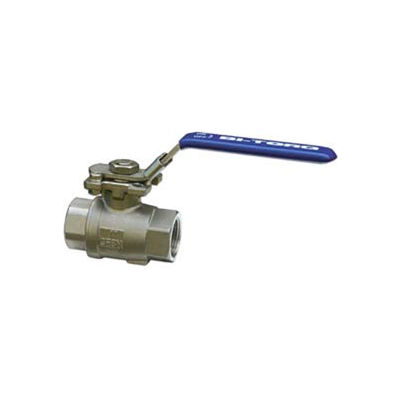 1/2" 2-Pc SS NPT Ball Valve With Manual Locking Handle