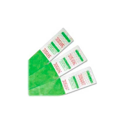 Advantus® Tyvek® Wrist Bands, 10" x 3/4", Green, 100 Bands/Pack