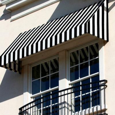 Awntech CN43-8KW, Window/Entry Awning 8' 4-1/2"W x 3'D x 4' 8"H Black/White