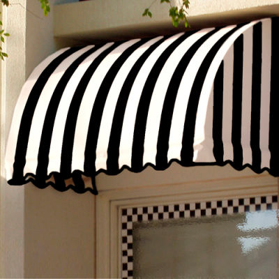 Awntech CS33-6KW, Window/Entry Awning 6' 4-1/2"W x 3'D x 3' 8"H Black/White