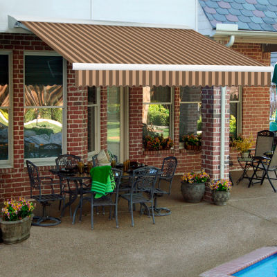 Awntech DTR10-16-BRNT, Retractable Awning Right Motor 10'W x 8'D x 10"H Brown/Tan