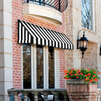 Awntech EF1030-3KW, Window/Entry Awning 3-3/8'W x 1-5/16'H x 2-1/2'D Black/White